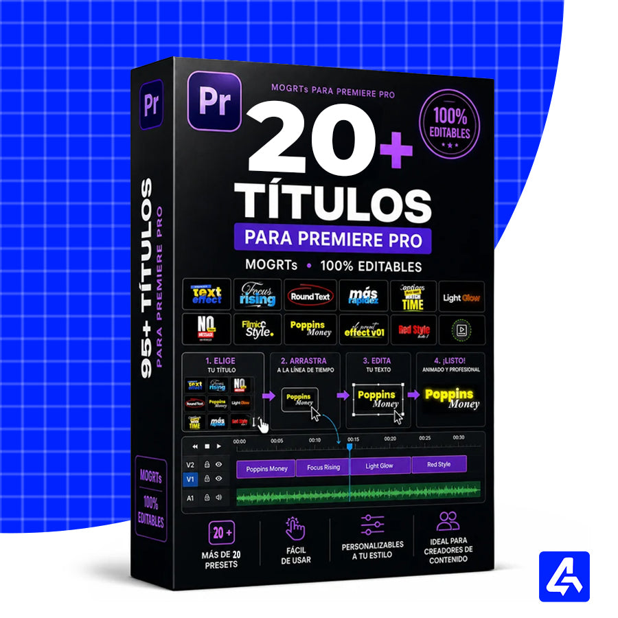 95+ Títulos Virales para Premiere Pro | Pack MOGRT 100% Editable